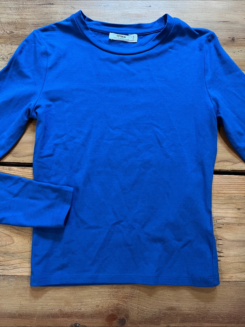 COTTON ON All Day S Bright Blue Cotton Tee Long Sleeve Shirt
